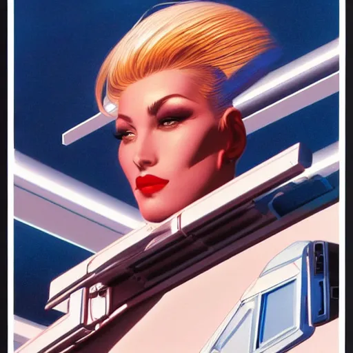 Prompt: detailed face of a woman, cool skydome, fresh atmosphere, ambient, rick guidice, syd mead, hajime sorayama