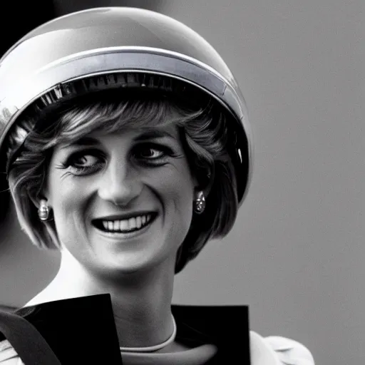 Image similar to a getty photo of princess diana in a ufo