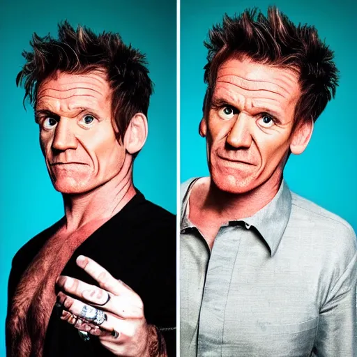 Image similar to gordan ramsay as the lead singer in the smiths