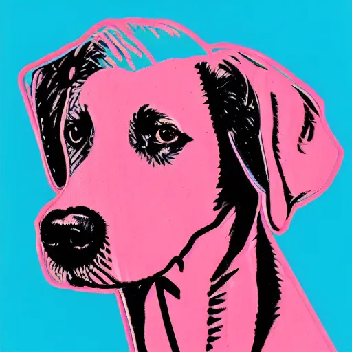 Prompt: a drawing of a dog in the style of andy warhol 8 k high detail award winning andy warhol