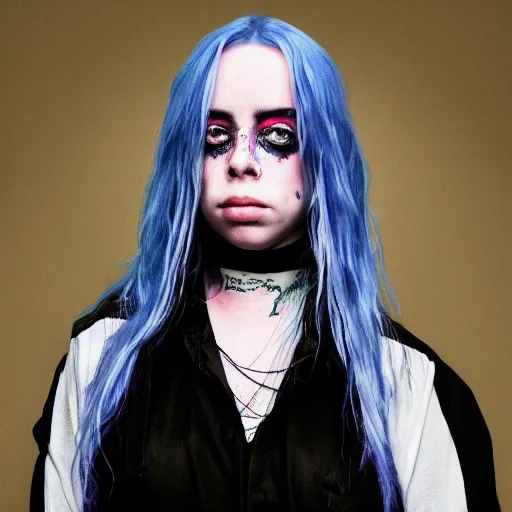 Image similar to billie eilish as an horror neckbeard