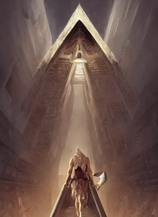 Image similar to digital _ painting _ of _ pyramid head _ by _ filipe _ pagliuso _ and _ justin _ gerard _ symmetric _ fantasy _ highly _ detailed _ realistic _ intricate _ port