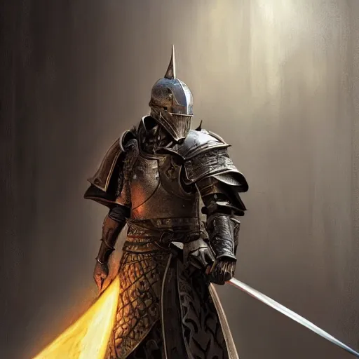 Prompt: medieval knight, Dark Souls character, highly detailed, digital fantasy character, painted portrait, artstation, concept art, hard focus, illustration, art by artgerm and greg rutkowski and Alphonse Mucha and Craig Mullins, James Jean, Andrey Ryabovichev, Mark Simonetti and Peter Morbacher 16k