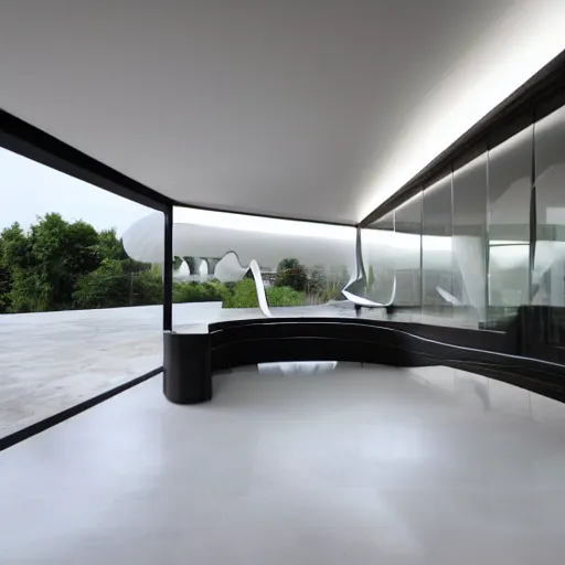 Image similar to house designed by zaha hadid