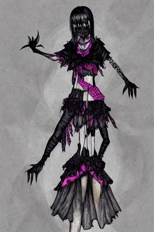 Image similar to Goth Goose in Hot Topic clothes in the style of Deviantart