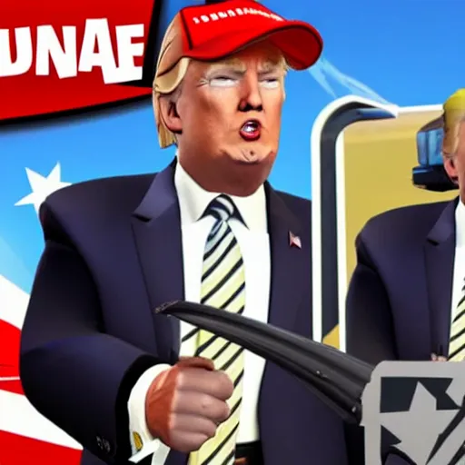 Image similar to donald trump in fortnite