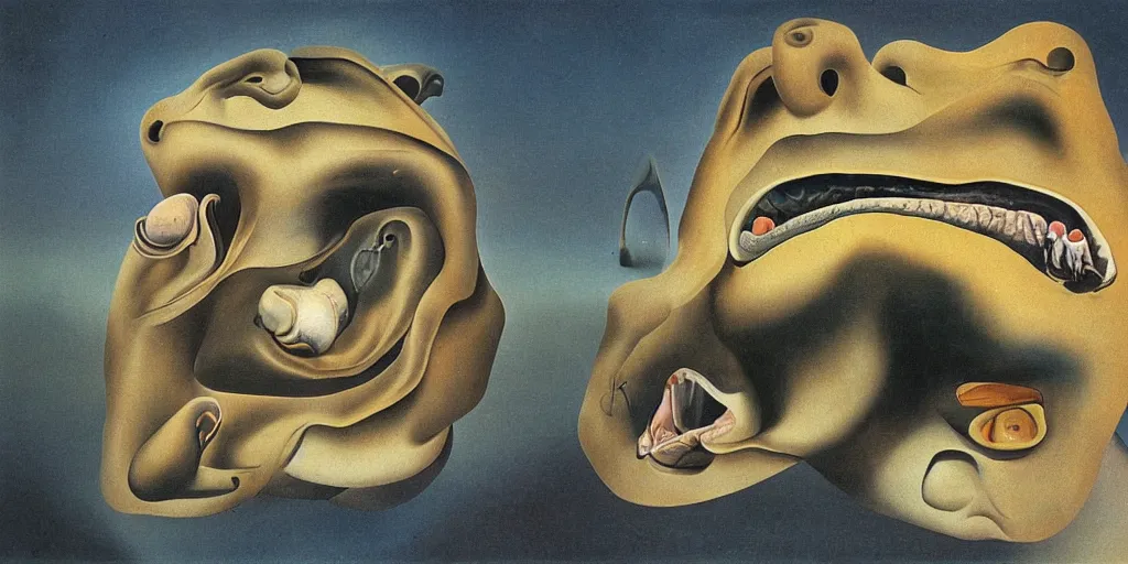 Image similar to folded universe in the mouth by Dali