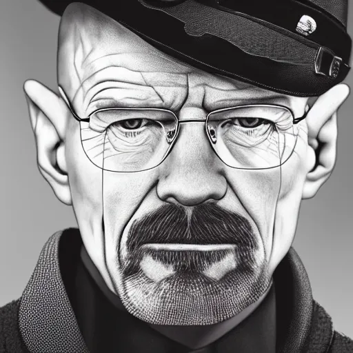 Image similar to Photo of Walter White wearing heavy modern military gear, highly detailed, 8k
