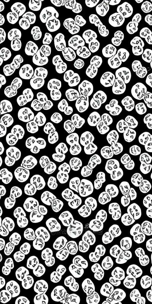 Image similar to seamless pattern of skulls and snakes, vector, symmetrical, repeating 35mm photography