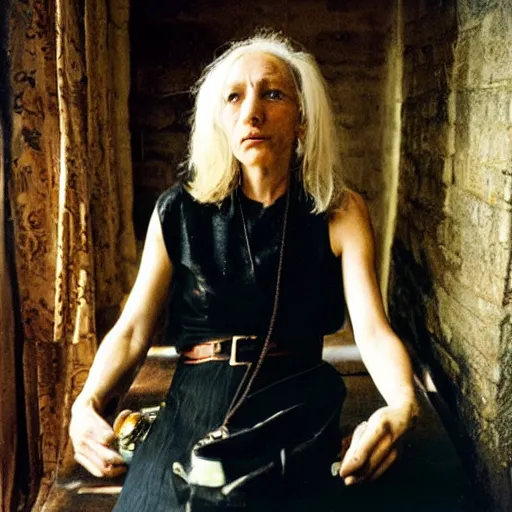 Prompt: an alchemist, portrait, long shot, by nan goldin, david bailey, annie liebovitz