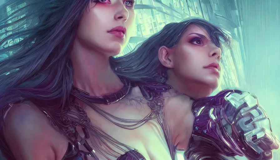 Prompt: I have no mouth and i want to scream, cyberpunk angry gorgeous goddess, alterd carbon, cinematic, neon, fibonacci, sweat drops, insane, intricate, highly detailed, digital painting, artstation, concept art, smooth, sharp focus, illustration, Unreal Engine 5, 8K, art by artgerm and greg rutkowski and alphonse mucha
