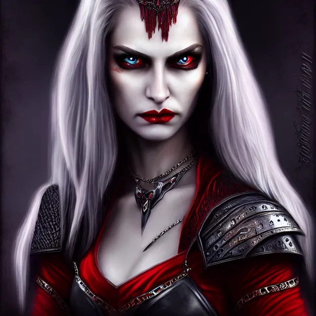 Image similar to beautiful vampire warrior queen, highly detailed, 8 k, hdr, award - winning, trending on artstation, anne stokes, photorealistic