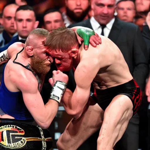 Image similar to gollum wrestling with conor mcgregor