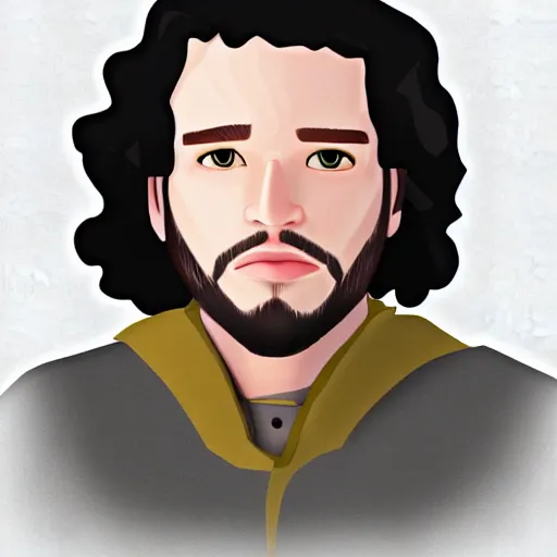 Image similar to Portrait of Jon Snow in Pixar's style