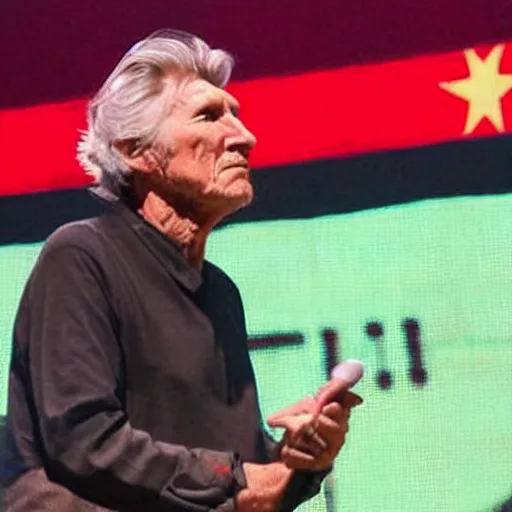 Image similar to roger waters sieg heil to xi jinping