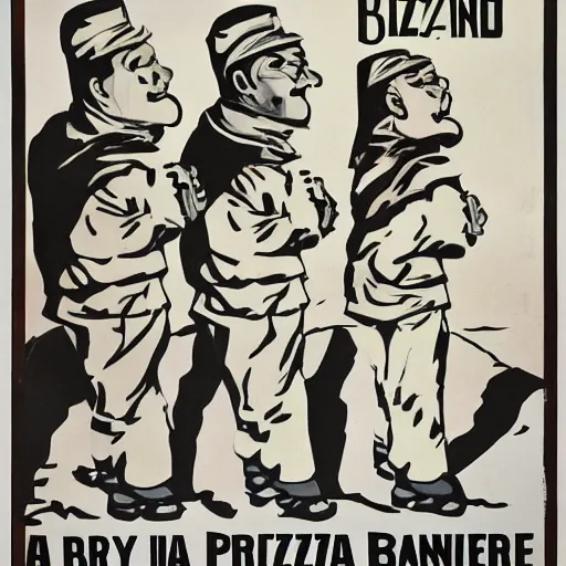 Prompt: A propaganda poster for bananas on pizza