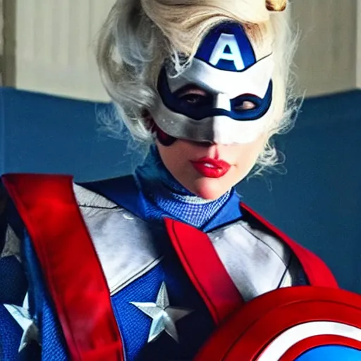 Prompt: lady gaga as captain america