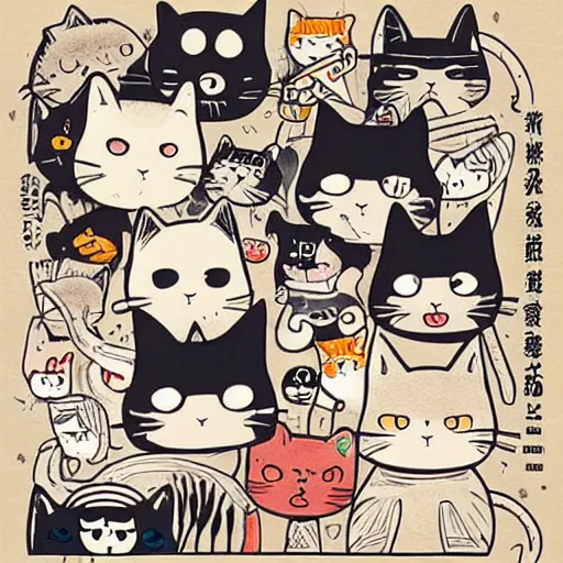Prompt: Cat Kawaii Katze Anime mcbess