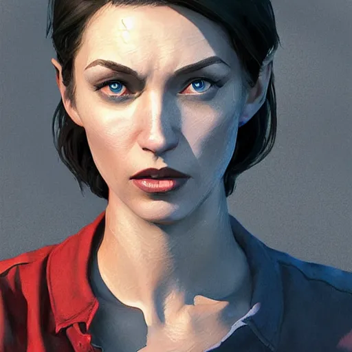 Image similar to portrait of a brunette thin woman with blue eyes in fallout 4, light stubble with red shirt, praying to god ,digital art,photorealistoc,art by greg rutkowski,hyperdetailed,western comic style,comic,comic style,sharp lineart,professional lighting,deviantart,artstation,trevor henderson,rossdtaws,cinematic,dramatic
