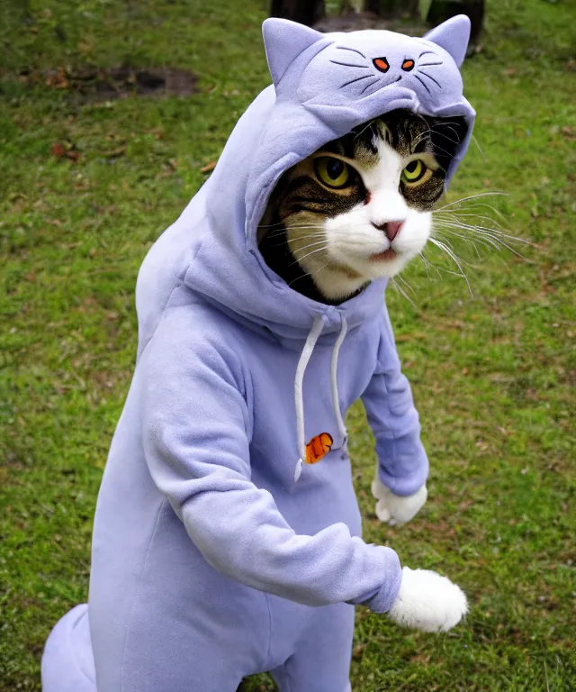 Image similar to an anthropomorphic cat wearing a kigurumi