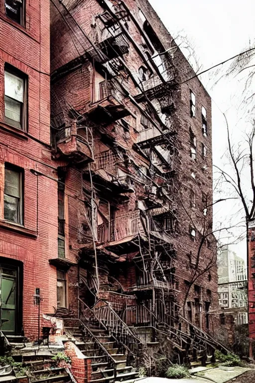 Prompt: (((((a ramshackle Manhattan brick brownstone deep in the forest))))) by Jon Juarez!!!!!!!!!!!!!!!!!!!!!!!!!!!