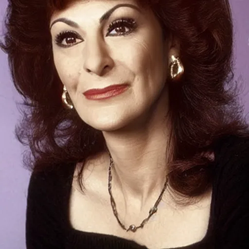 Image similar to photo of a person who looks like a mixture between marina sirtis and gates mcfadden