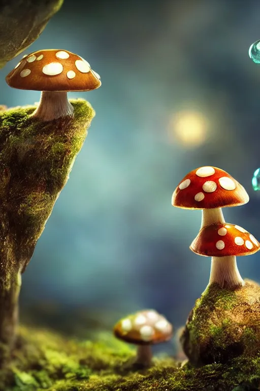 Prompt: a tiny cute mushroom dragon, dewdrops, macro, dramatic lighting, cinematic, establishing shot, extremely high detail, foto realistic, cinematic lighting, post processed, concept art, high details, cinematic, 8k resolution, beautiful detailed, photorealistic, digital painting, artstation, concept art, smooth, sharp focus, artstation trending, octane render, unreal engine