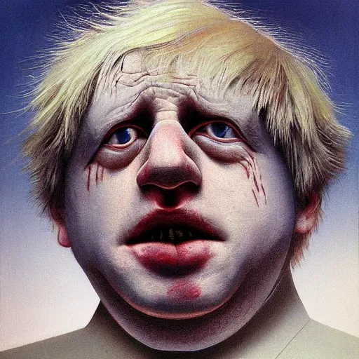 Prompt: boris johnson, boris johnson, boris johnson in the style of beksinski