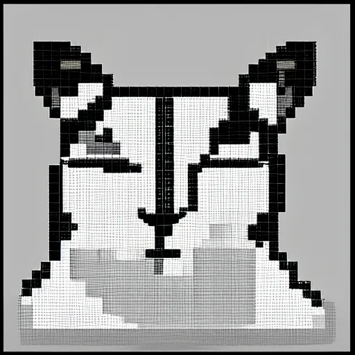 Prompt: pixel art of a cat, white background