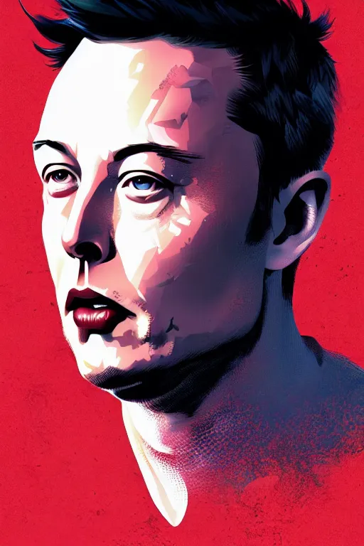 Prompt: elon musk, manga cover art, detailed color portrait, artstation trending, 8 k, greg rutkowski