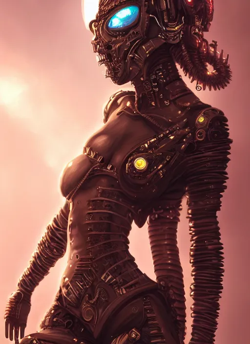 Image similar to soft lustrous ebony ivory seductive biotech raver gutter punk gothic cyborg, golden ratio, details, scifi, fantasy, cyberpunk, intricate, decadent, highly detailed, digital painting, octane render, artstation, concept art, smooth, sharp focus, illustration, art by artgerm, loish, wlop