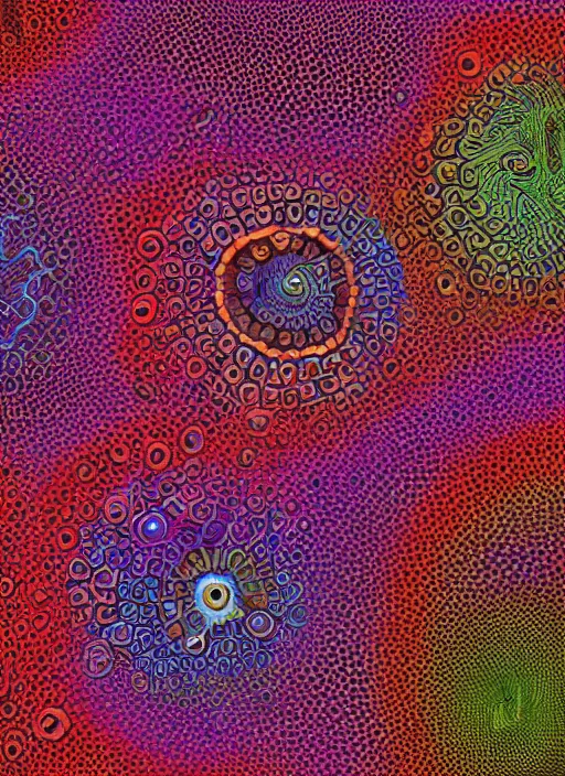 Image similar to Microscopic organisms in the style of William Latham Mutator, digital art