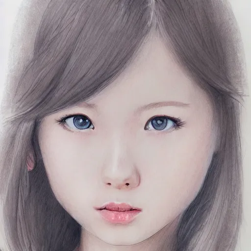 Image similar to a perfect, realistic professional digital sketch of semirealistic young girl, by pen and watercolor, by a professional Chinese Korean artist on ArtStation, on high-quality paper