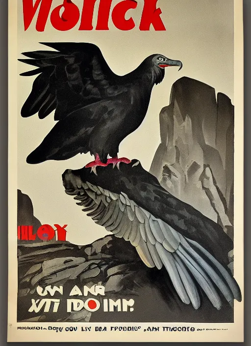 Image similar to vulture look in 1940s propaganda poster