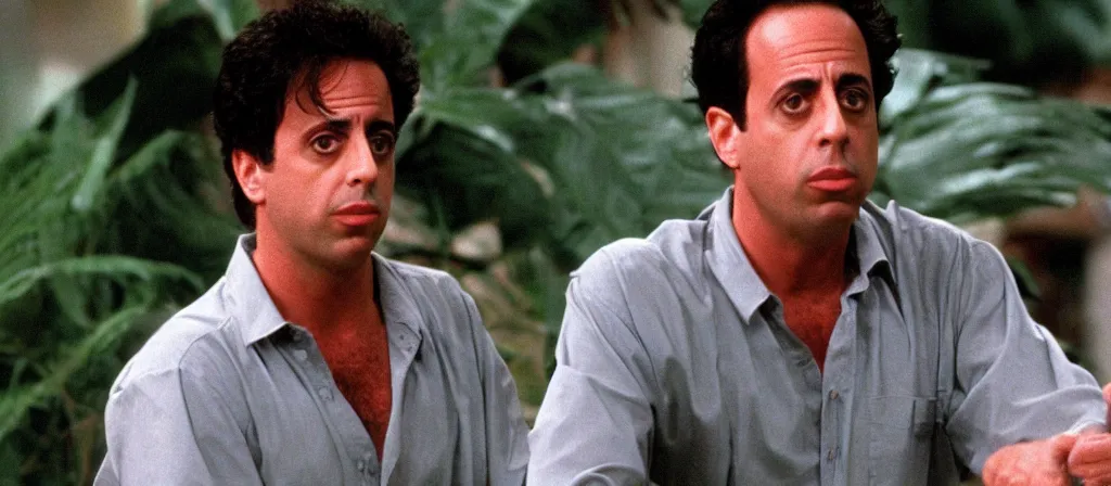 Prompt: Jerry Seinfeld as Ian Malcolm from Jurassic Park (1993)
