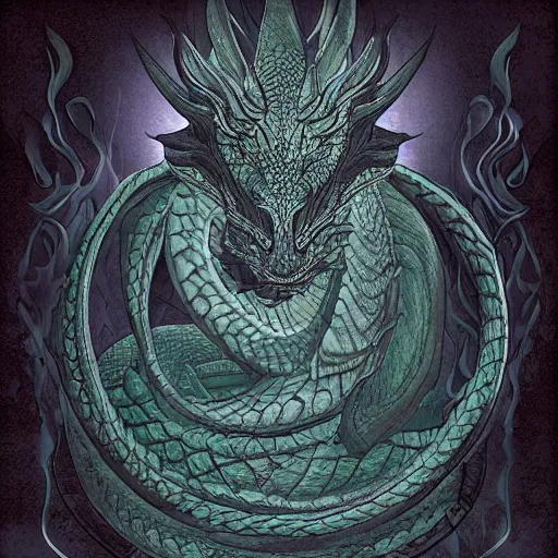 Prompt: man with the soul of a dragon, digital art, dragon coiling