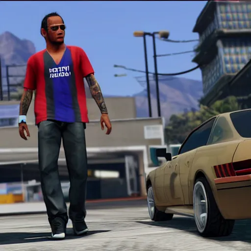 Image similar to character screenshot of neymar in grand theft auto, gta v