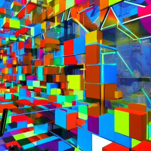 Image similar to 3 d render of an art piece colorful, surrounded by music, videogames, very detailed