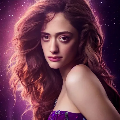 Image similar to portrait of wonderful princess of amethyst emmy rossum with fair skin, ornate 8 k gorgeous intricate detailed, accent lighting, dramatic light, octane render