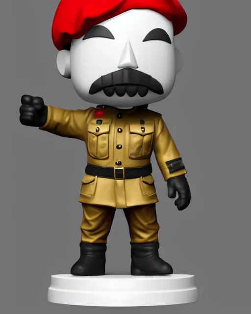 Image similar to full body 3d render of a ww1 soldier as a funko pop, studio lighting, white background, blender, trending on artstation, 8k, highly detailed