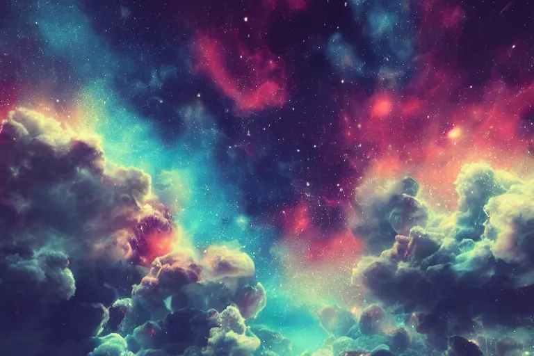 Multicolored gas clouds, nebulae, starry sky, | Stable Diffusion