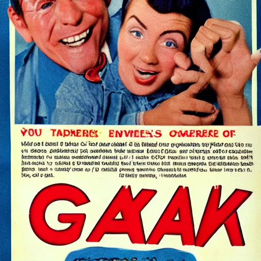 Prompt: advertisement for GAK, GAK advert