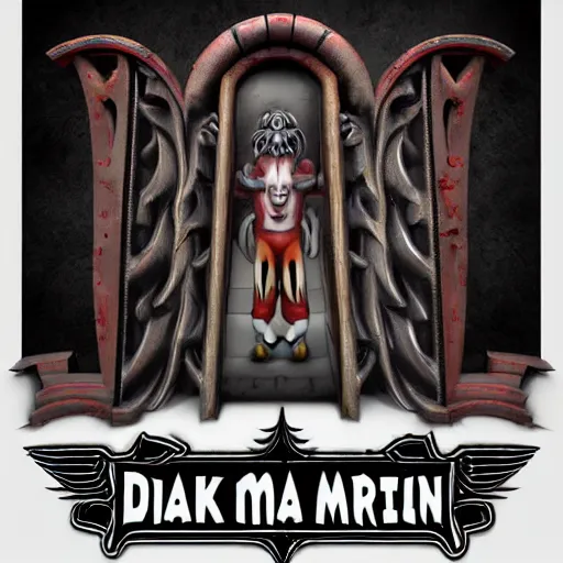 Image similar to 3d sculpt of an archway sign for a heavy metal inspired circus called 'the dark metal carnival', artstation, digital illustration