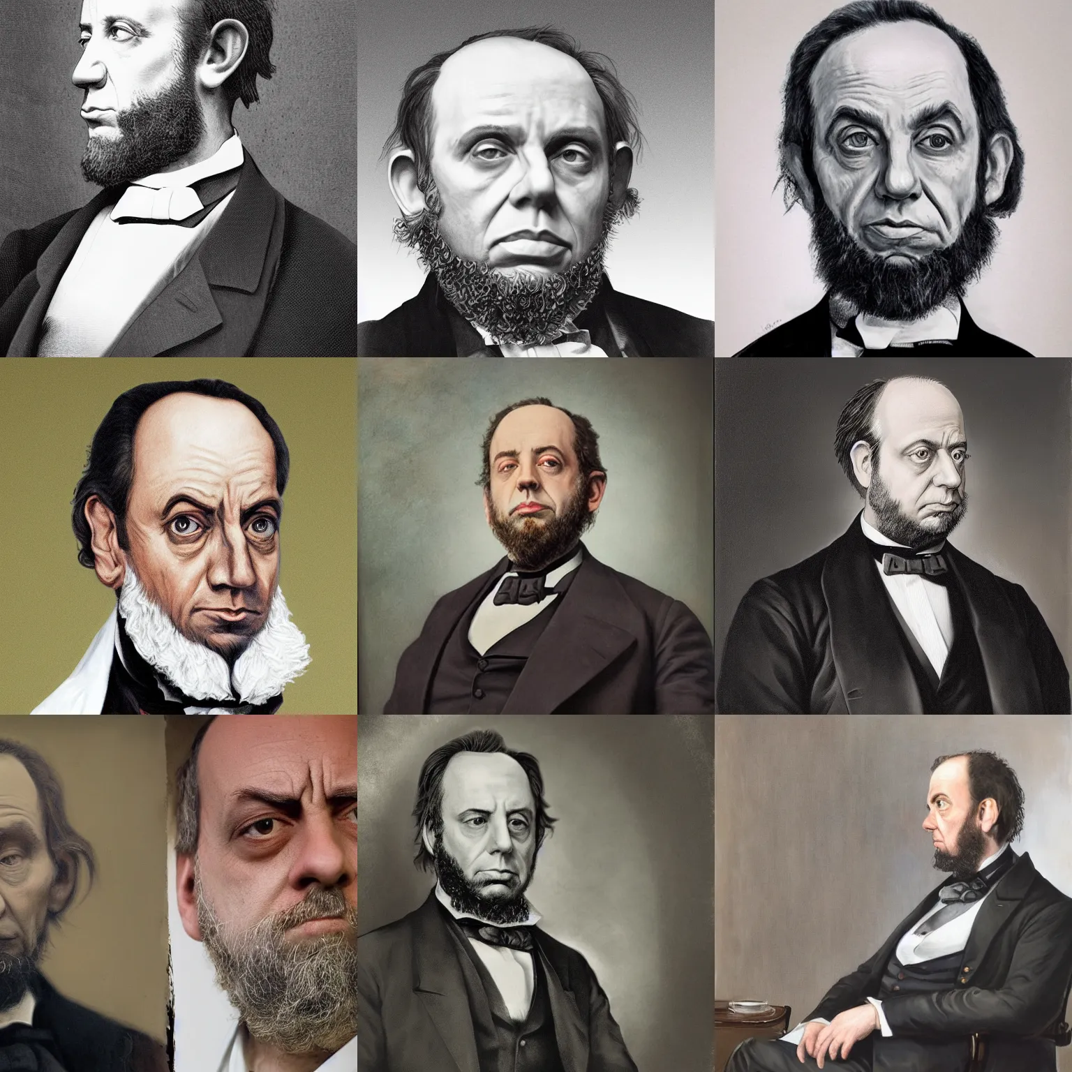 Prompt: portrait of paul giamatti! as abraham lincoln, paul giamatti