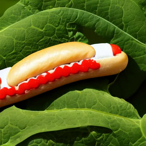 Image similar to a hotdog with highly detailed features of a caterpillar