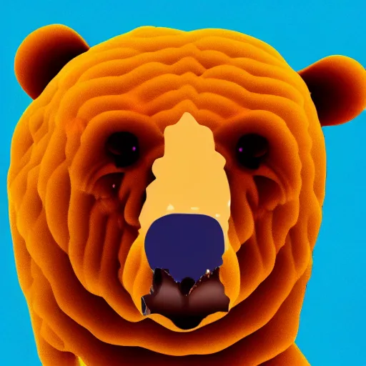 Prompt: a digital art of a bear made out of gelatin