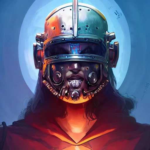 Image similar to cyberpunk viking helmet mask warrior goddess robot ninja fantasy, art gta 5 cover, official fanart behance hd artstation by jesper ejsing, by rhads, makoto shinkai and lois van baarle, ilya kuvshinov, ossdraws