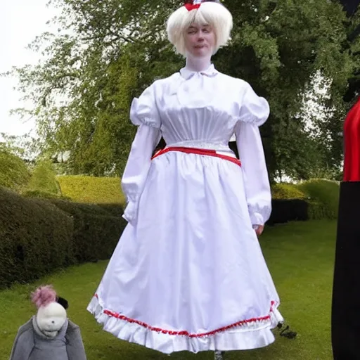 Image similar to a maid costume worn by boris johnson