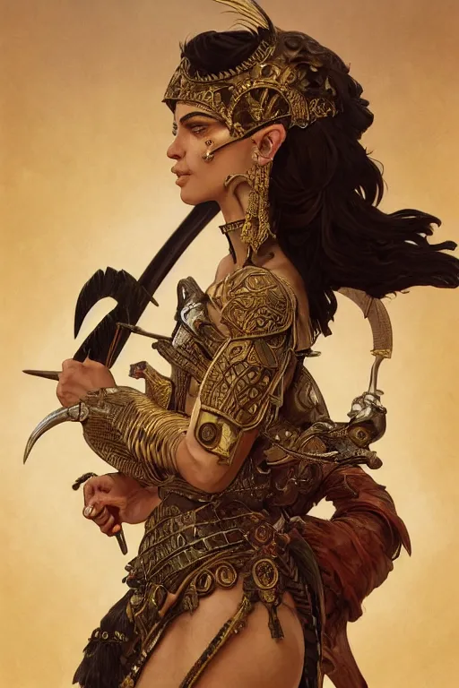 Image similar to a portrait of a anthropomorphic an ancient mesopotamia warrior goddess, D&D, fantasy, intricate, highly detailed, digital painting, artstation, concept art, smooth, sharp focus, illustration, art by caravaggio and artgerm and greg rutkowski and alphonse mucha