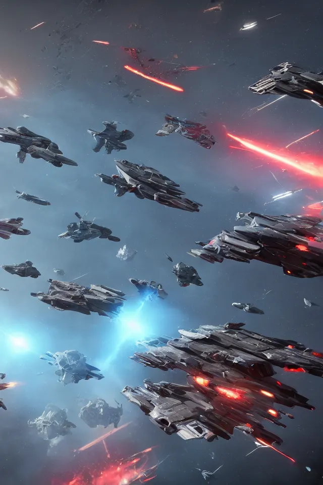 Game Assets, 5 Military Star Ships In Epic Space 